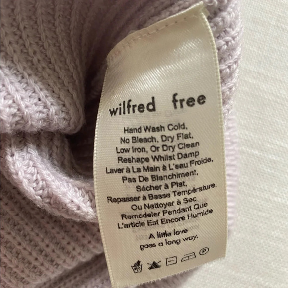 WILFRED Free 100% Merino Wool  Knit Dusty Lilac Polo Sweater Size XS - Picture 7 of 7